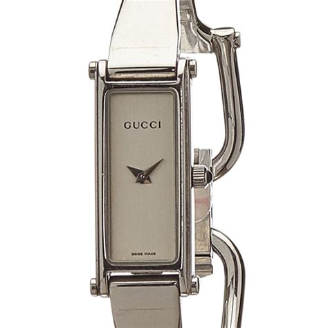 gucci 1500l watch silver|gucci ladies bangle watch.